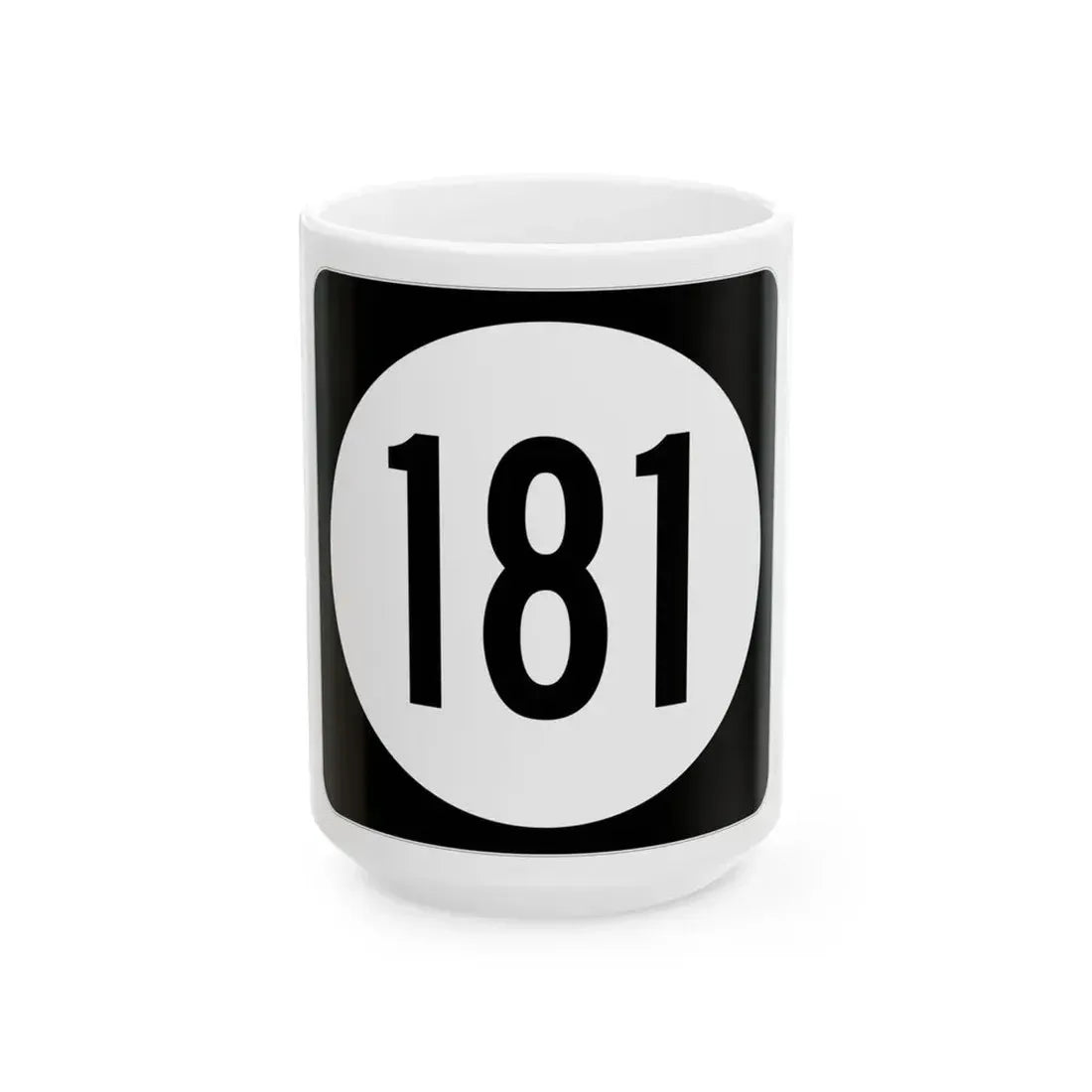 Iowa 181 (Iowa) (Road Sign) White Coffee Mug 15oz - Go Mug Yourself