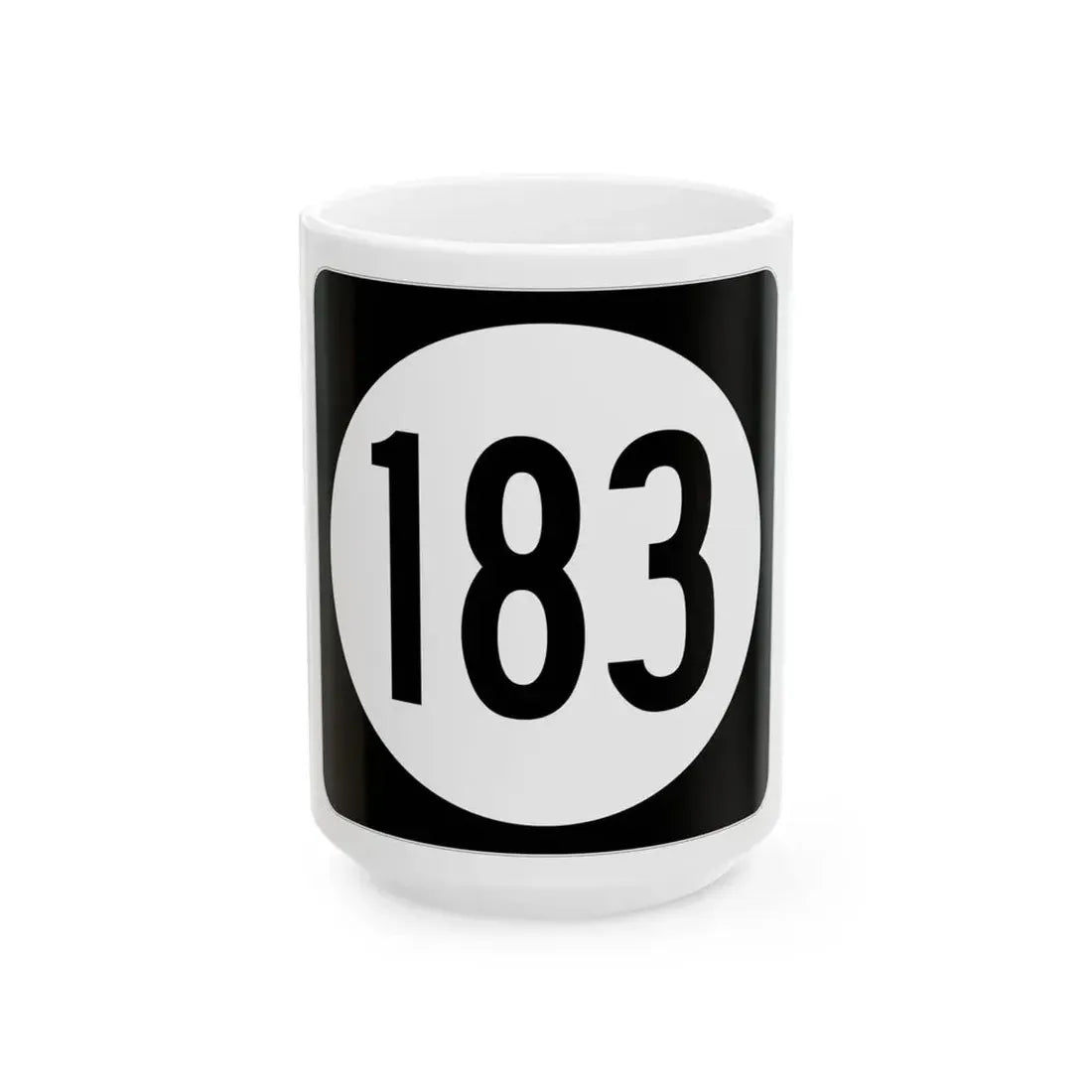 Iowa 183 (Iowa) (Road Sign) White Coffee Mug 15oz - Go Mug Yourself