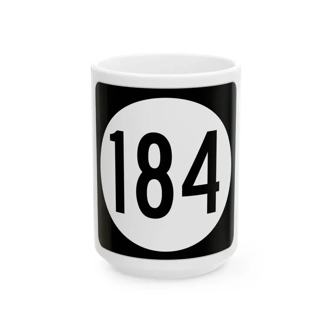 Iowa 184 (Iowa) (Road Sign) White Coffee Mug 15oz - Go Mug Yourself