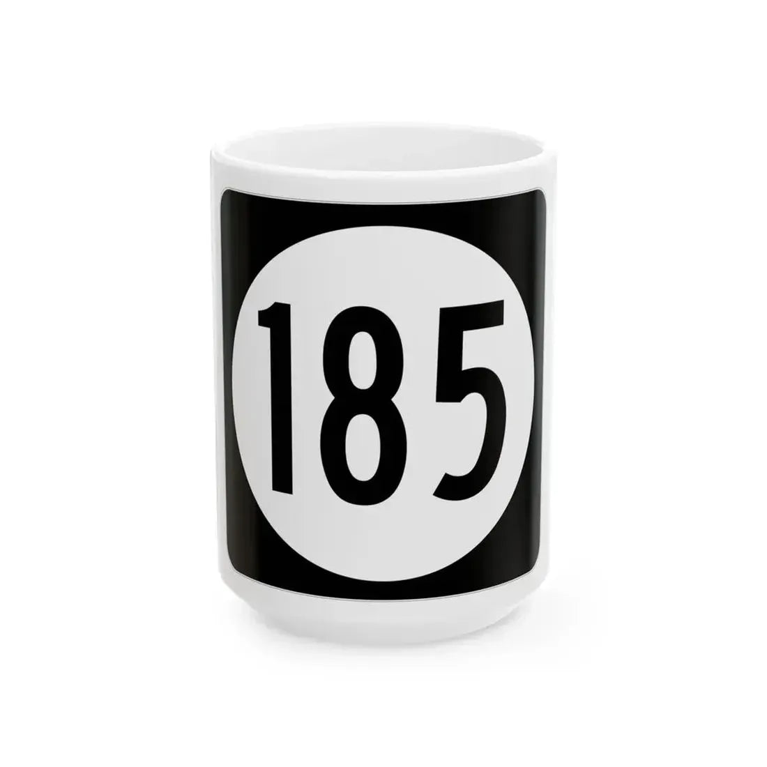 Iowa 185 (Iowa) (Road Sign) White Coffee Mug 15oz - Go Mug Yourself