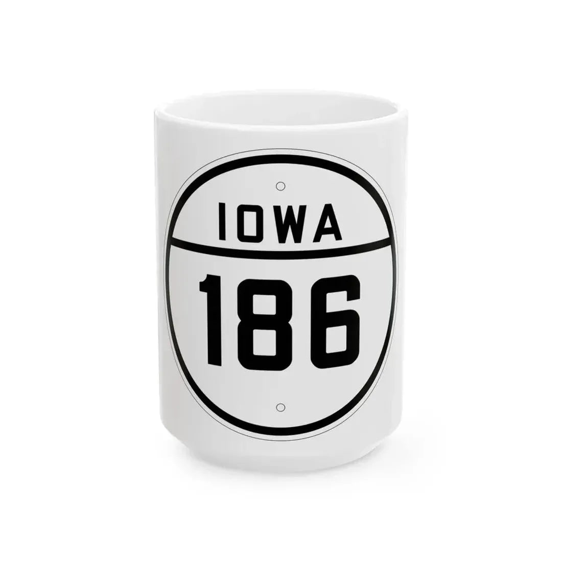 Iowa 186 1926 (Iowa) (Road Sign) White Coffee Mug 15oz - Go Mug Yourself