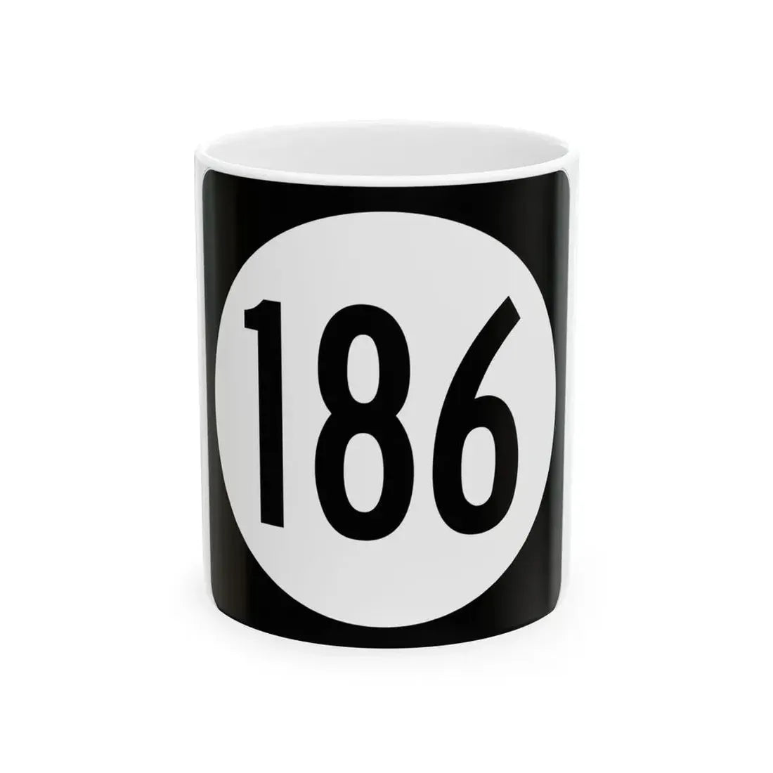 Iowa 186 (Iowa) (Road Sign) White Coffee Mug 11oz - Go Mug Yourself