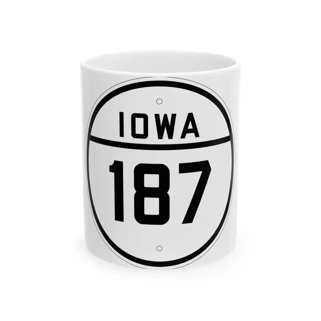 Iowa 187 1926 (Iowa) (Road Sign) White Coffee Mug 11oz - Go Mug Yourself