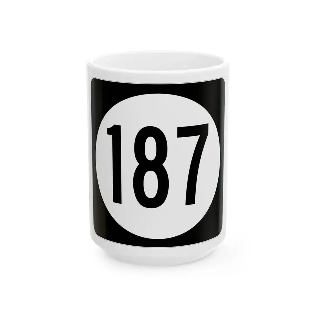 Iowa 187 (Iowa) (Road Sign) White Coffee Mug 15oz - Go Mug Yourself