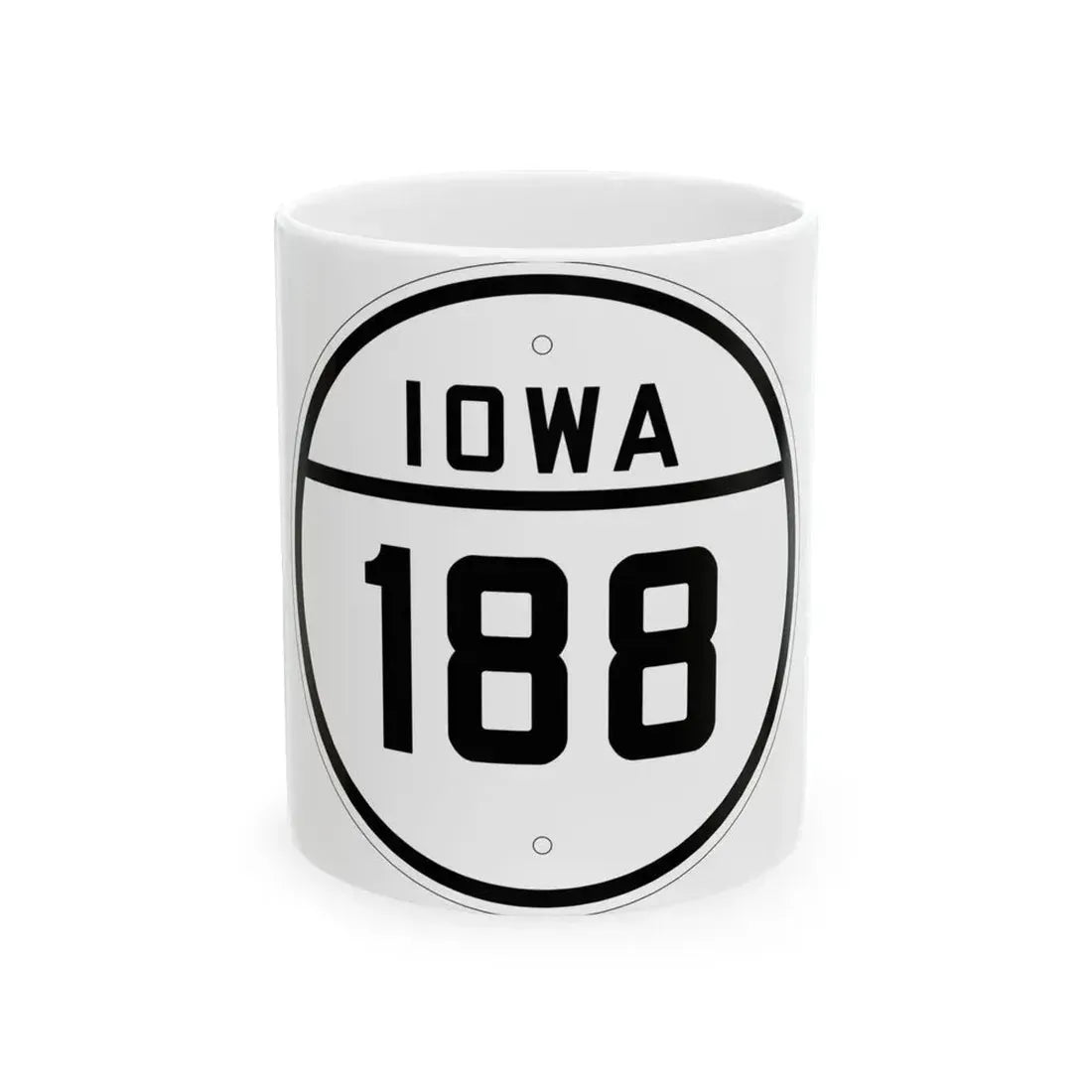 Iowa 188 1926 (Iowa) (Road Sign) White Coffee Mug 11oz - Go Mug Yourself