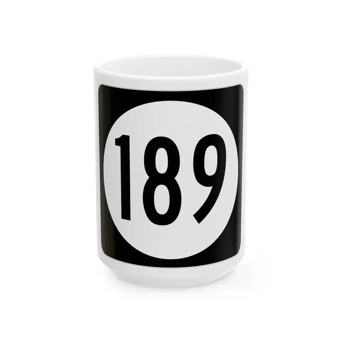 Iowa 189 (Iowa) (Road Sign) White Coffee Mug 15oz - Go Mug Yourself