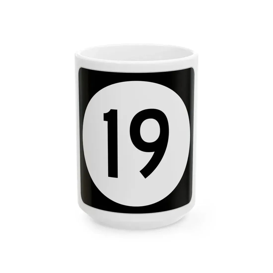 Iowa 19 (Iowa) (Road Sign) White Coffee Mug 15oz - Go Mug Yourself