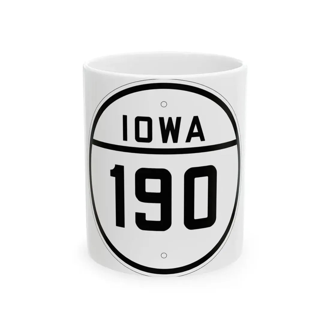 Iowa 190 1926 (Iowa) (Road Sign) White Coffee Mug 11oz - Go Mug Yourself