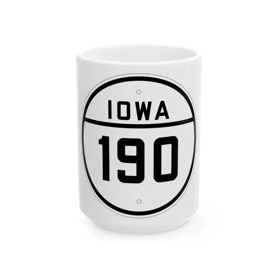 Iowa 190 1926 (Iowa) (Road Sign) White Coffee Mug 15oz - Go Mug Yourself