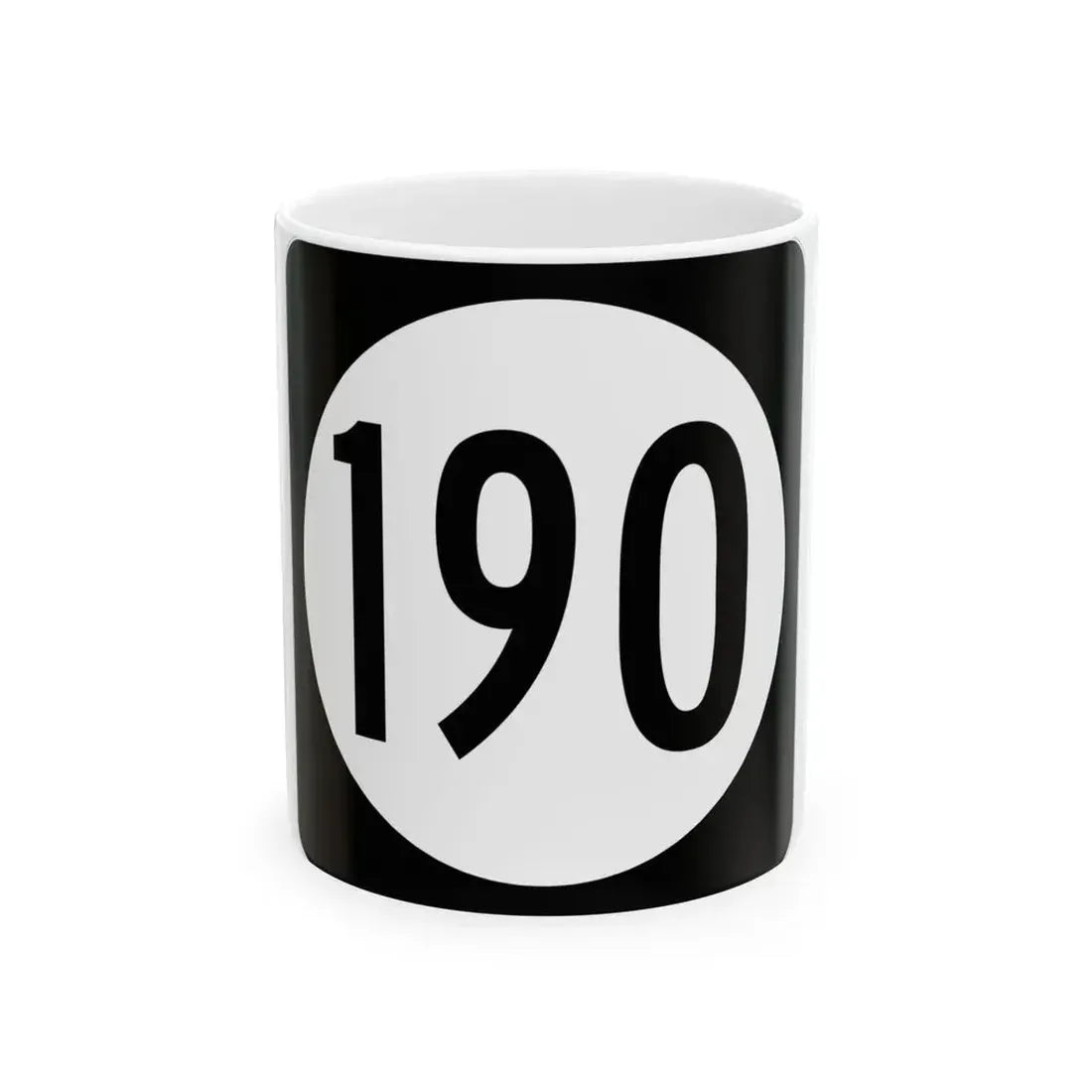 Iowa 190 (Iowa) (Road Sign) White Coffee Mug 11oz - Go Mug Yourself