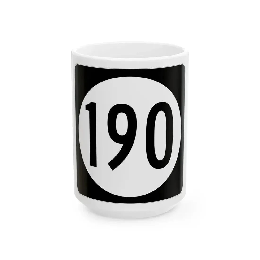 Iowa 190 (Iowa) (Road Sign) White Coffee Mug 15oz - Go Mug Yourself