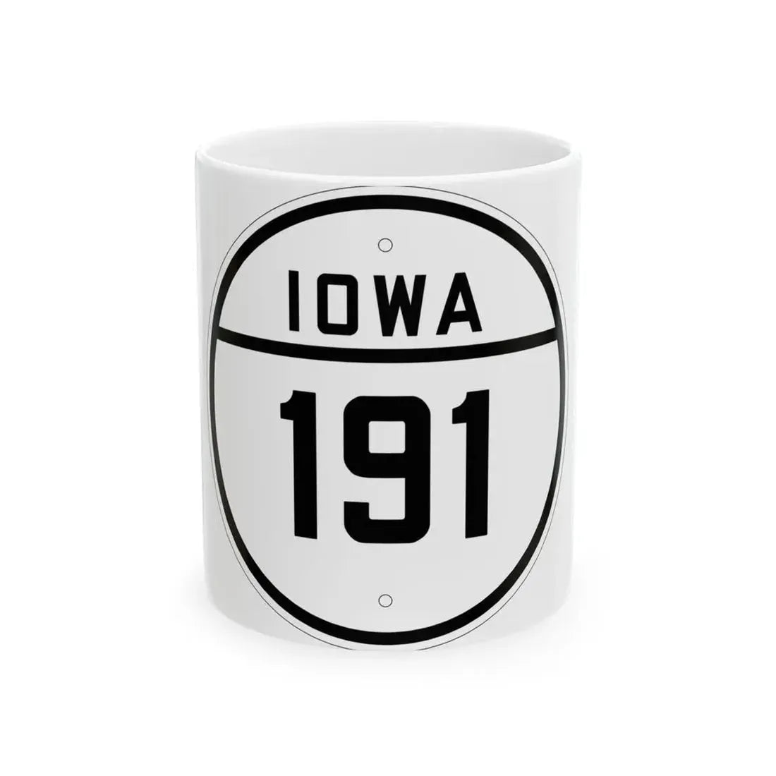 Iowa 191 1926 (Iowa) (Road Sign) White Coffee Mug 11oz - Go Mug Yourself