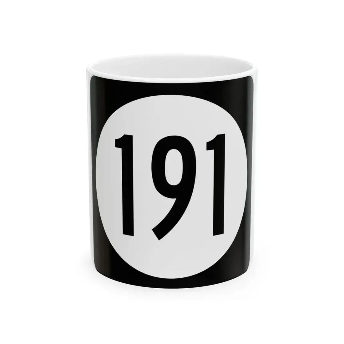 Iowa 191 (Iowa) (Road Sign) White Coffee Mug 11oz - Go Mug Yourself