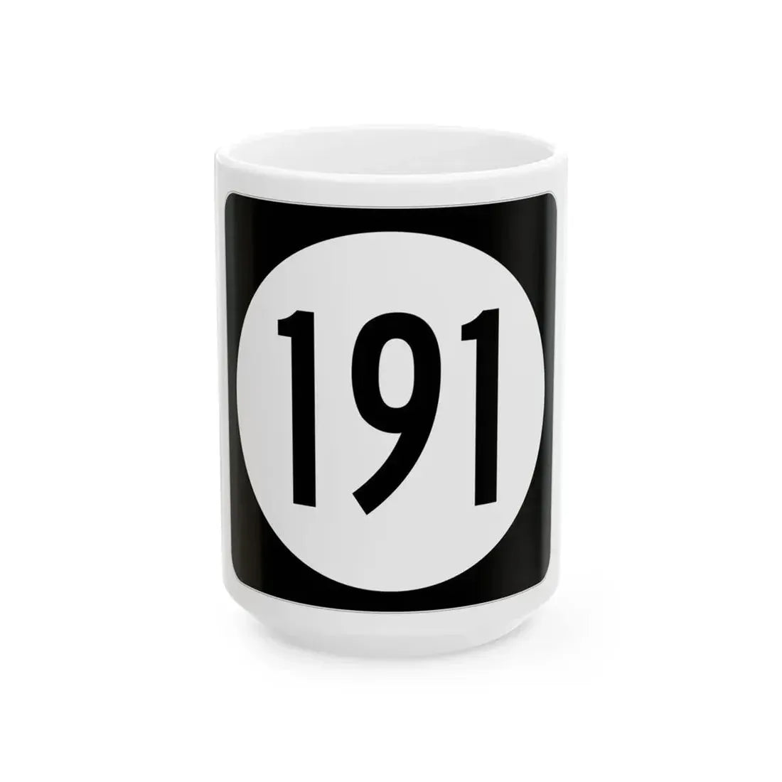 Iowa 191 (Iowa) (Road Sign) White Coffee Mug 15oz - Go Mug Yourself