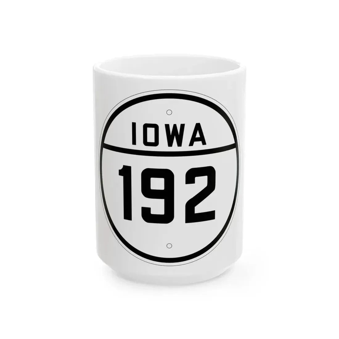 Iowa 192 1926 (Iowa) (Road Sign) White Coffee Mug 15oz - Go Mug Yourself
