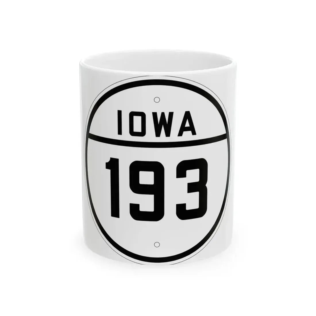 Iowa 193 1926 (Iowa) (Road Sign) White Coffee Mug 11oz - Go Mug Yourself