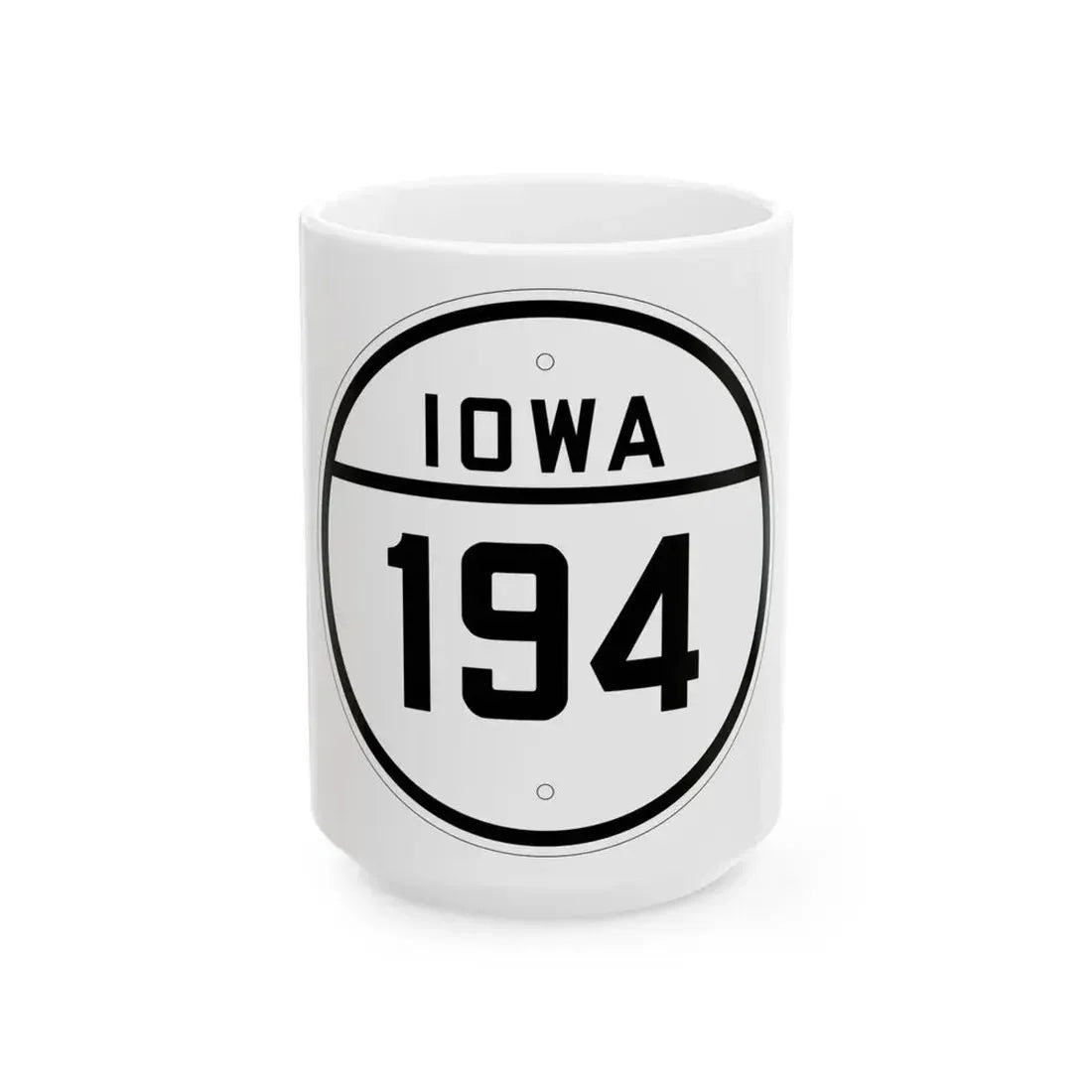 Iowa 194 1926 (Iowa) (Road Sign) White Coffee Mug 15oz - Go Mug Yourself