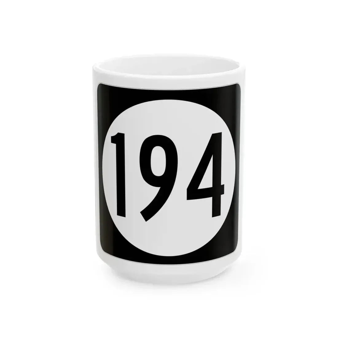Iowa 194 (Iowa) (Road Sign) White Coffee Mug 15oz - Go Mug Yourself