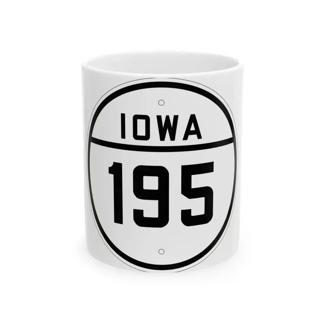 Iowa 195 1926 (Iowa) (Road Sign) White Coffee Mug 11oz - Go Mug Yourself