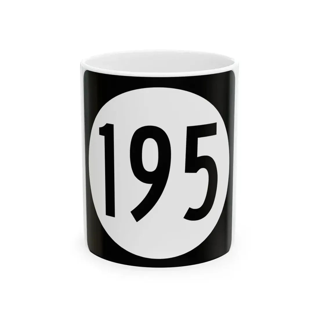 Iowa 195 (Iowa) (Road Sign) White Coffee Mug 11oz - Go Mug Yourself