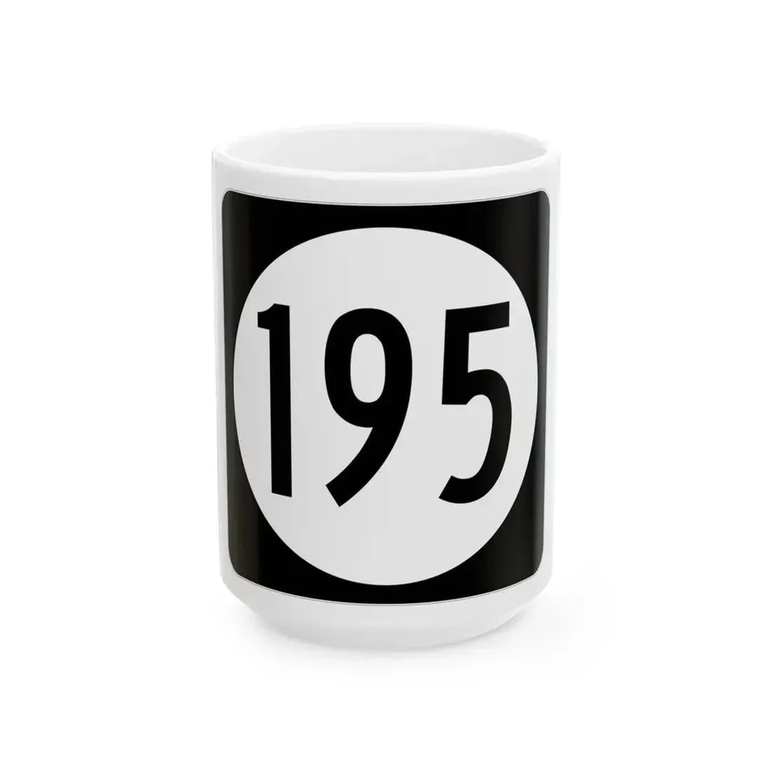 Iowa 195 (Iowa) (Road Sign) White Coffee Mug 15oz - Go Mug Yourself