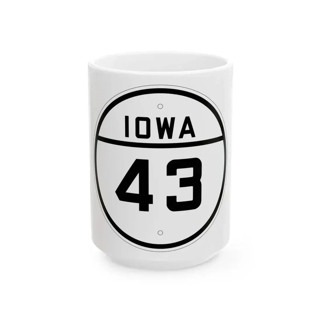 Iowa 43 1926 (Iowa) (Road Sign) White Coffee Mug 15oz - Go Mug Yourself