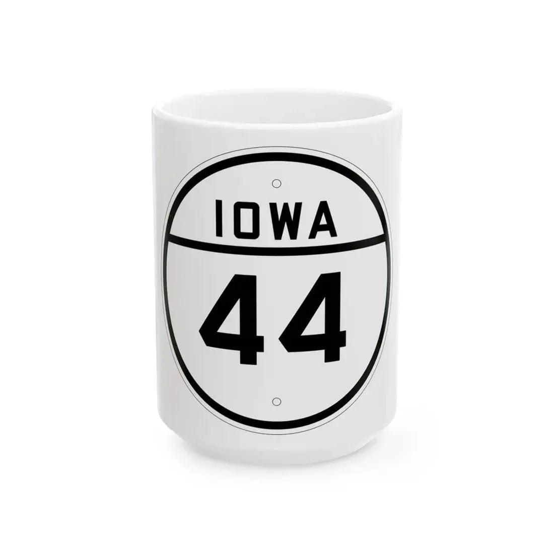 Iowa 44 1926 (Iowa) (Road Sign) White Coffee Mug 15oz - Go Mug Yourself