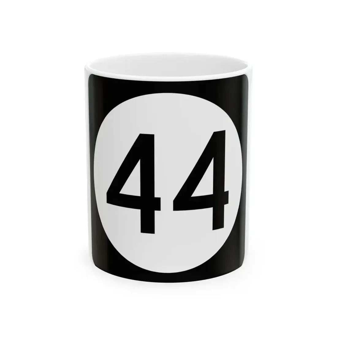 Iowa 44 (Iowa) (Road Sign) White Coffee Mug 11oz - Go Mug Yourself