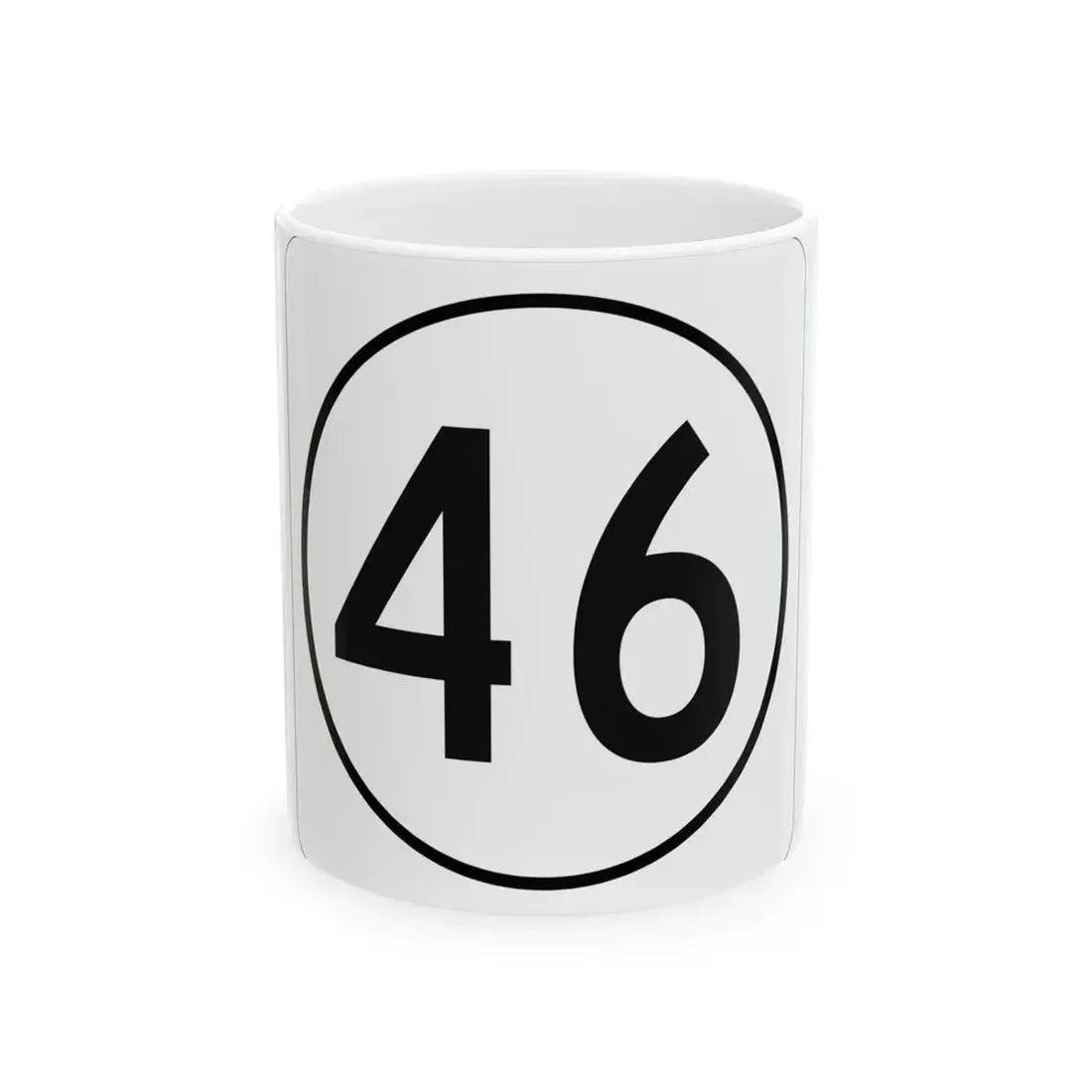 Iowa 46 1948 (Iowa) (Road Sign) White Coffee Mug 11oz - Go Mug Yourself