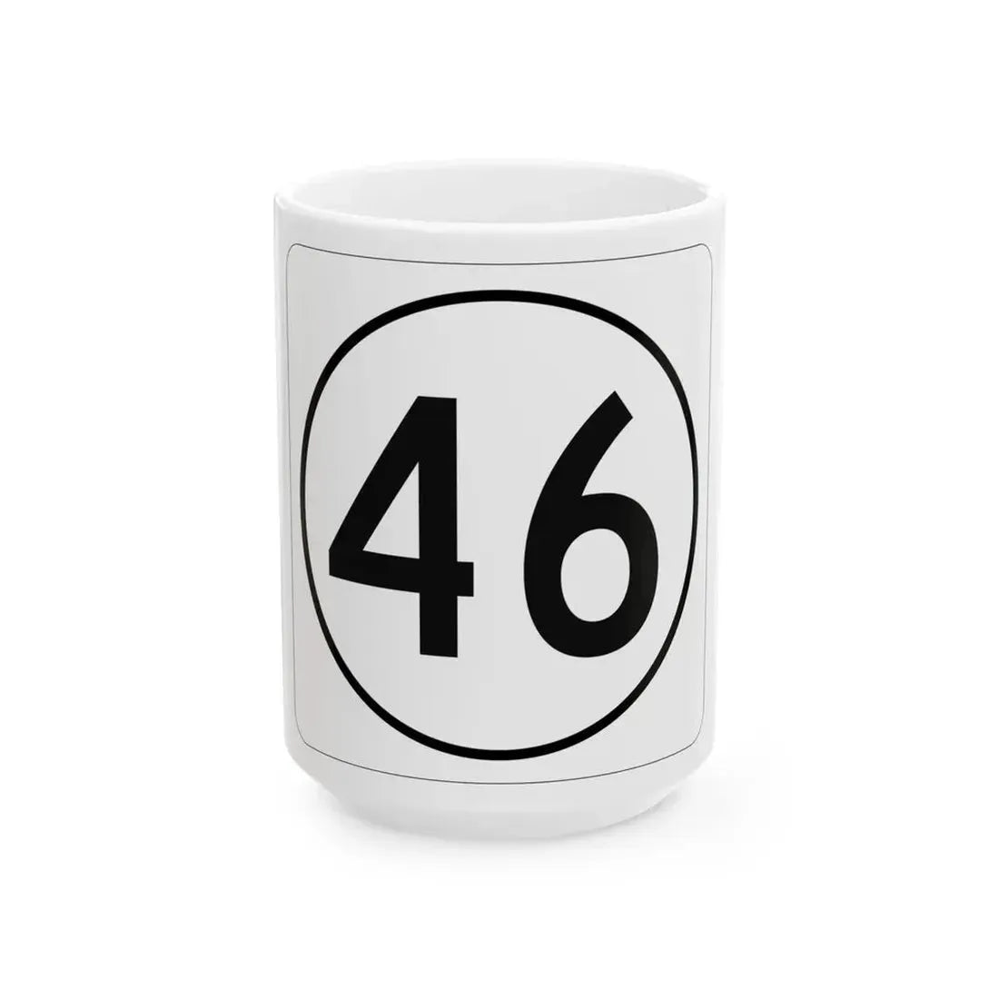 Iowa 46 1948 (Iowa) (Road Sign) White Coffee Mug 15oz - Go Mug Yourself