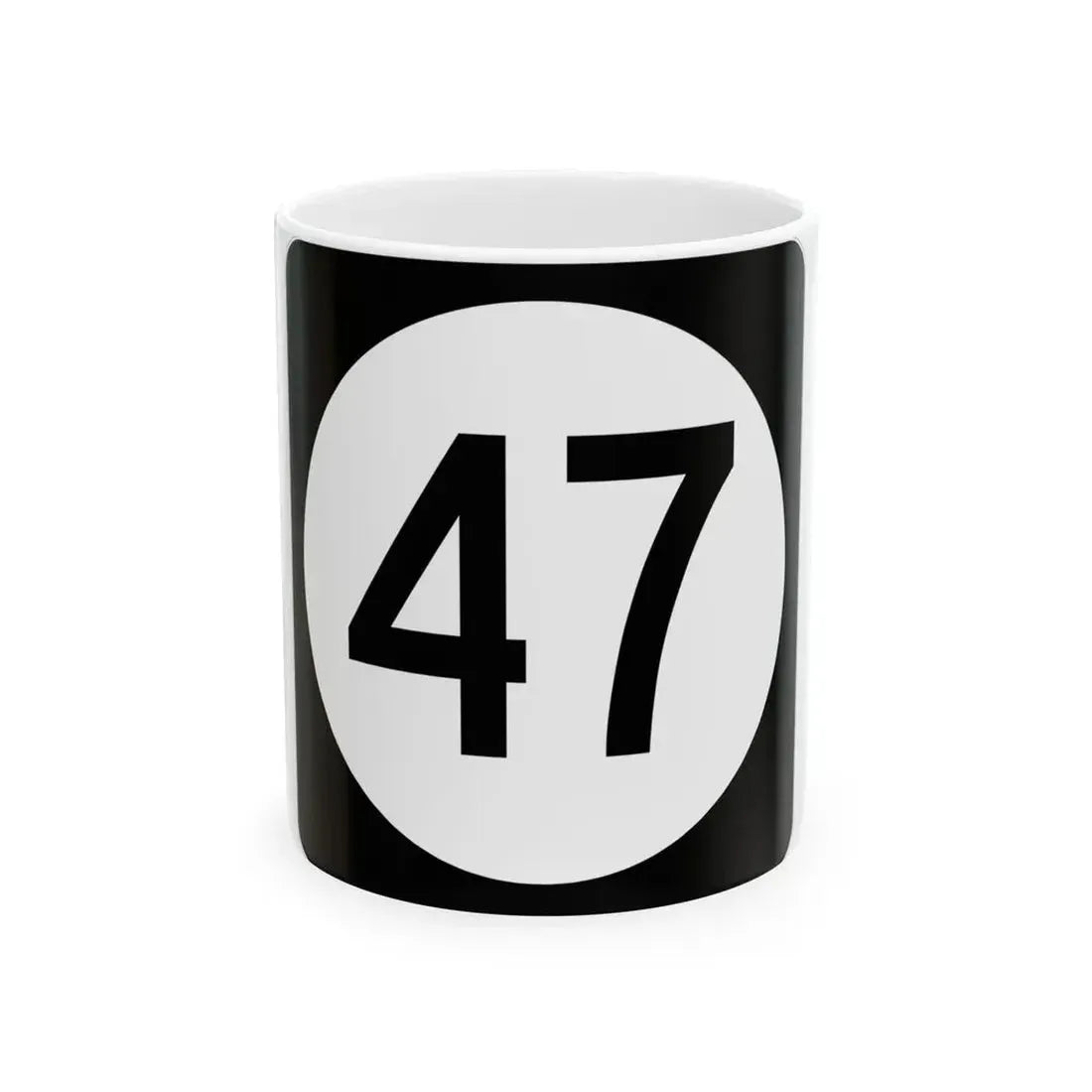 Iowa 47 (Iowa) (Road Sign) White Coffee Mug 11oz - Go Mug Yourself