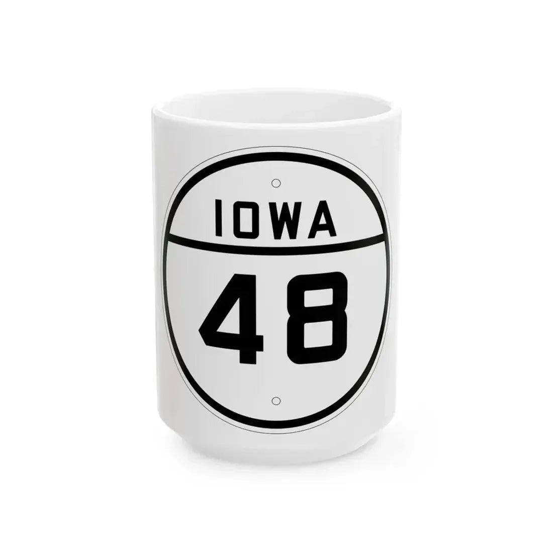 Iowa 48 1926 (Iowa) (Road Sign) White Coffee Mug 15oz - Go Mug Yourself