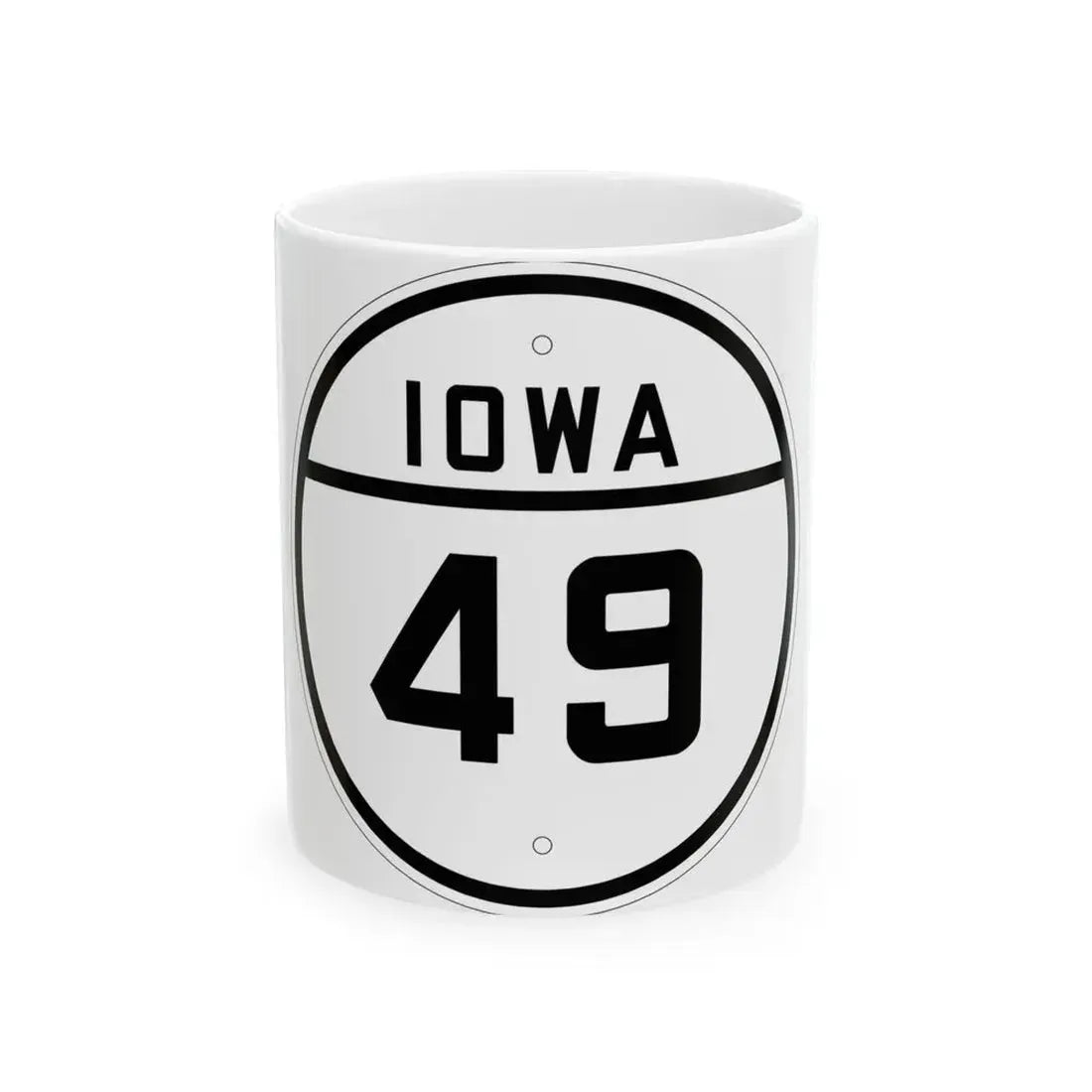 Iowa 49 1926 (Iowa) (Road Sign) White Coffee Mug 11oz - Go Mug Yourself