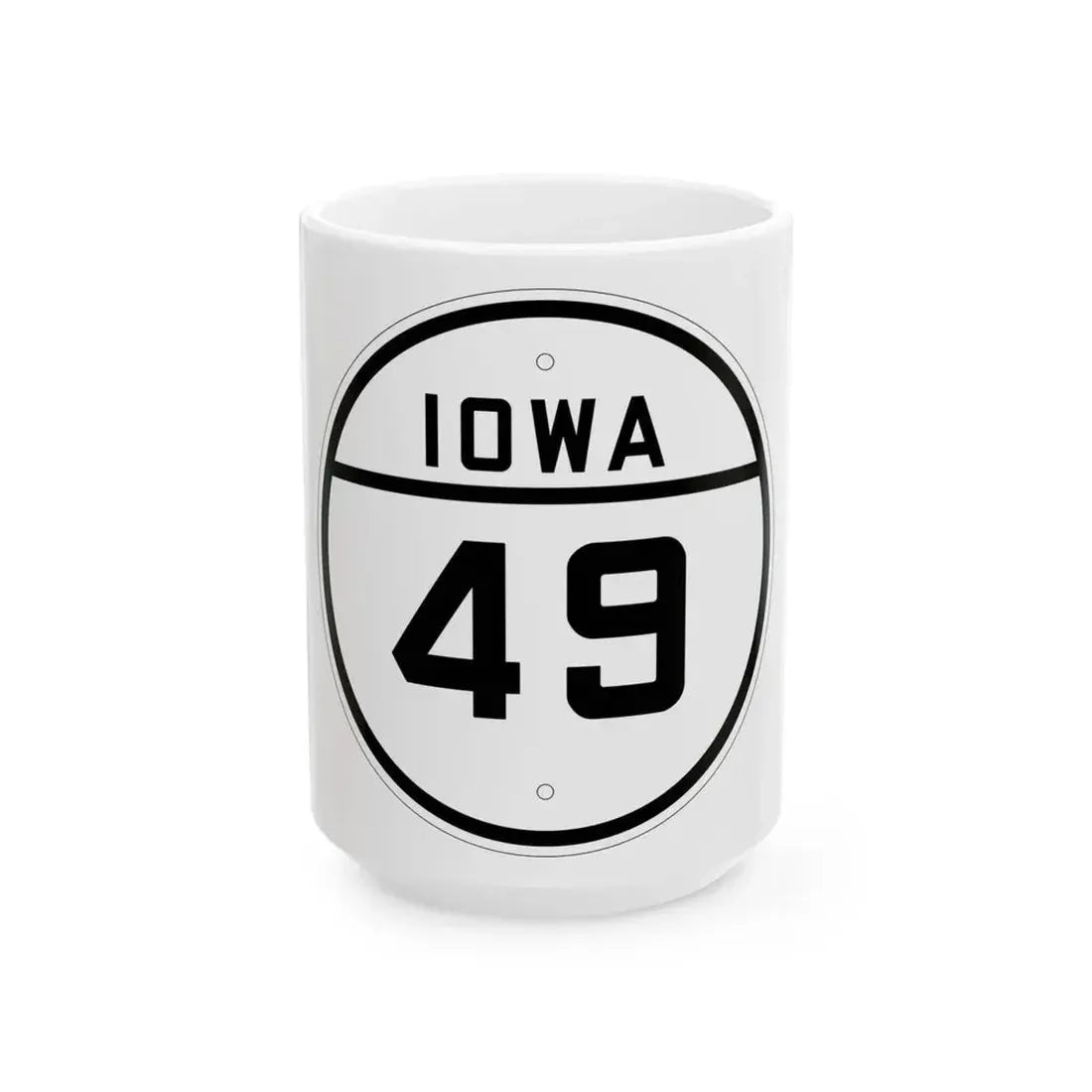 Iowa 49 1926 (Iowa) (Road Sign) White Coffee Mug 15oz - Go Mug Yourself
