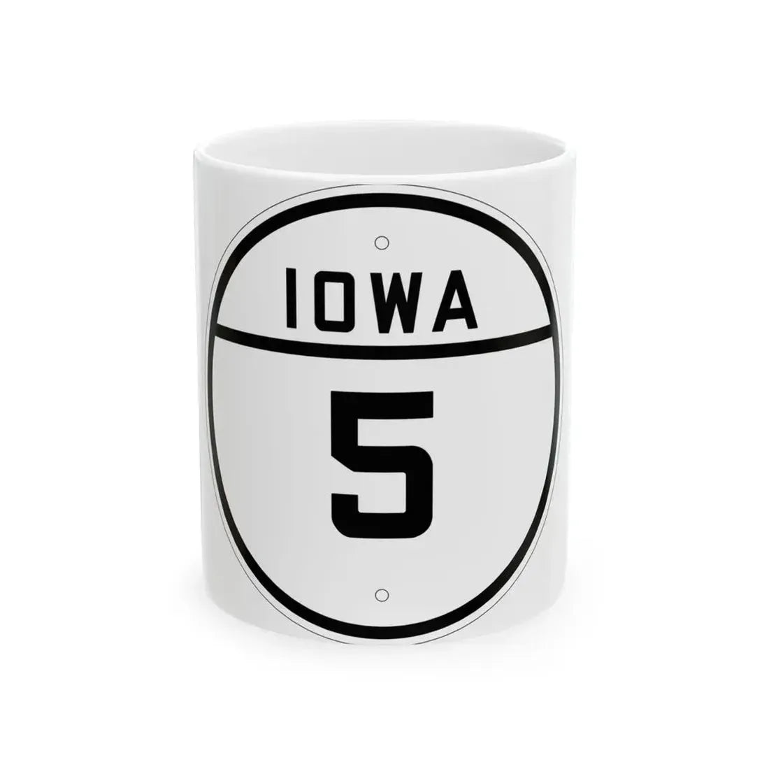 Iowa 5 1926 (Iowa) (Road Sign) White Coffee Mug 11oz - Go Mug Yourself