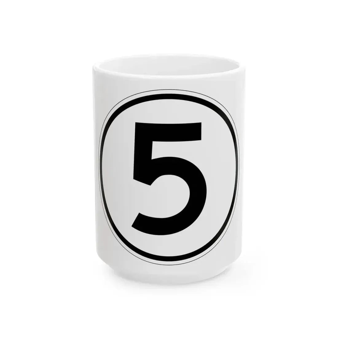 Iowa 5 1950 (Iowa) (Road Sign) White Coffee Mug 15oz - Go Mug Yourself