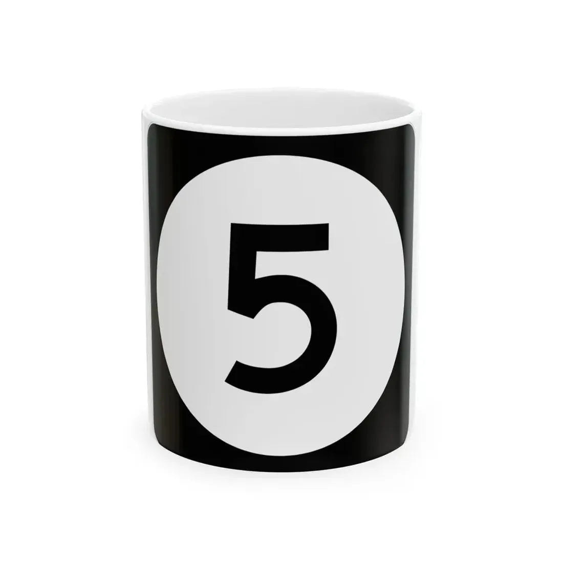 Iowa 5 (Iowa) (Road Sign) White Coffee Mug 11oz - Go Mug Yourself