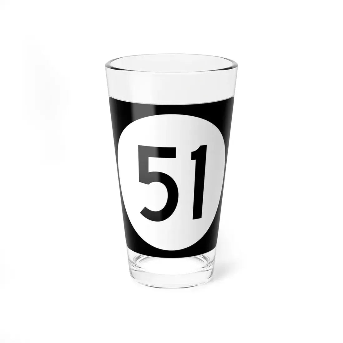 Iowa 51 (Iowa) (Road Sign) Pint Glss 16oz 16oz - Go Mug Yourself