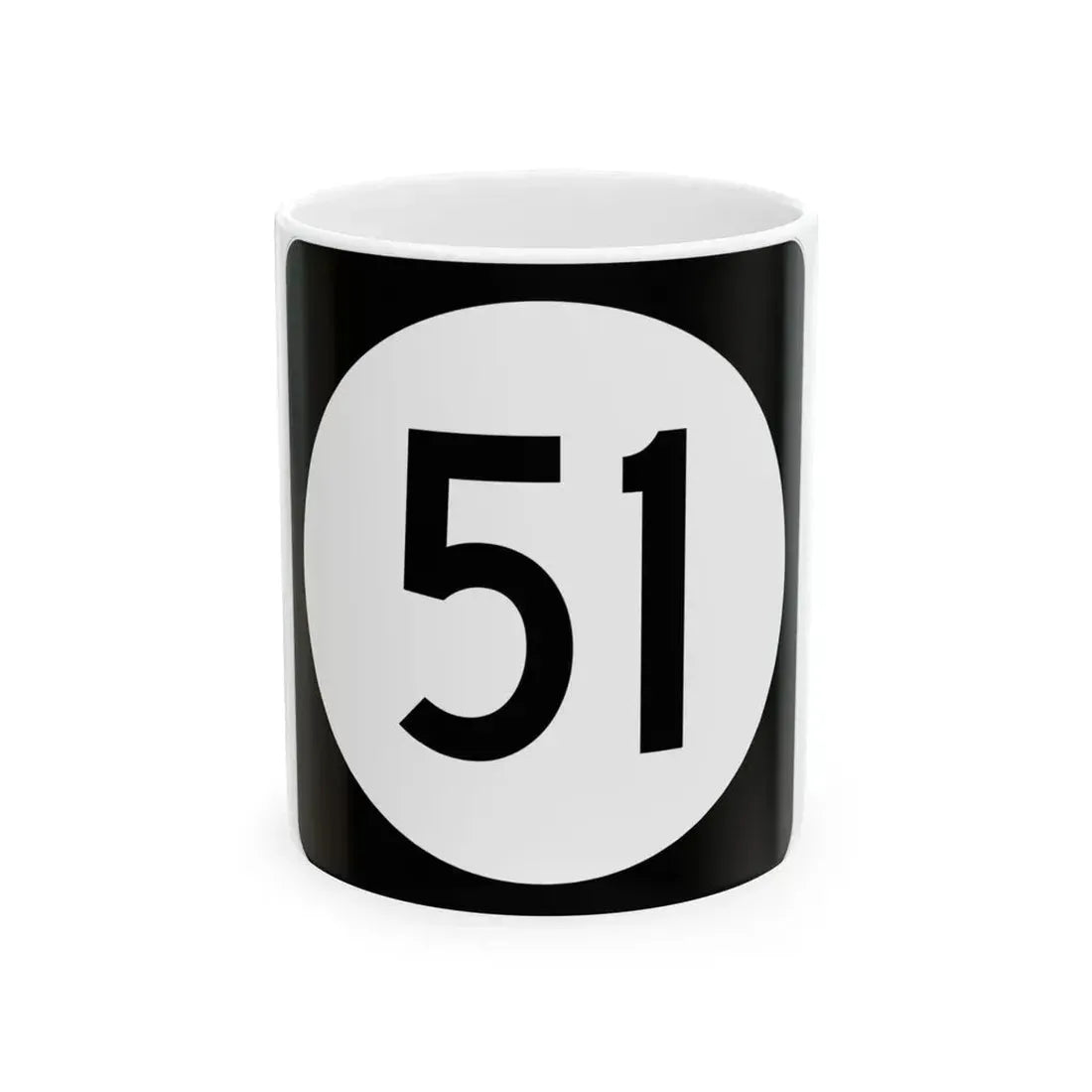 Iowa 51 (Iowa) (Road Sign) White Coffee Mug 11oz - Go Mug Yourself