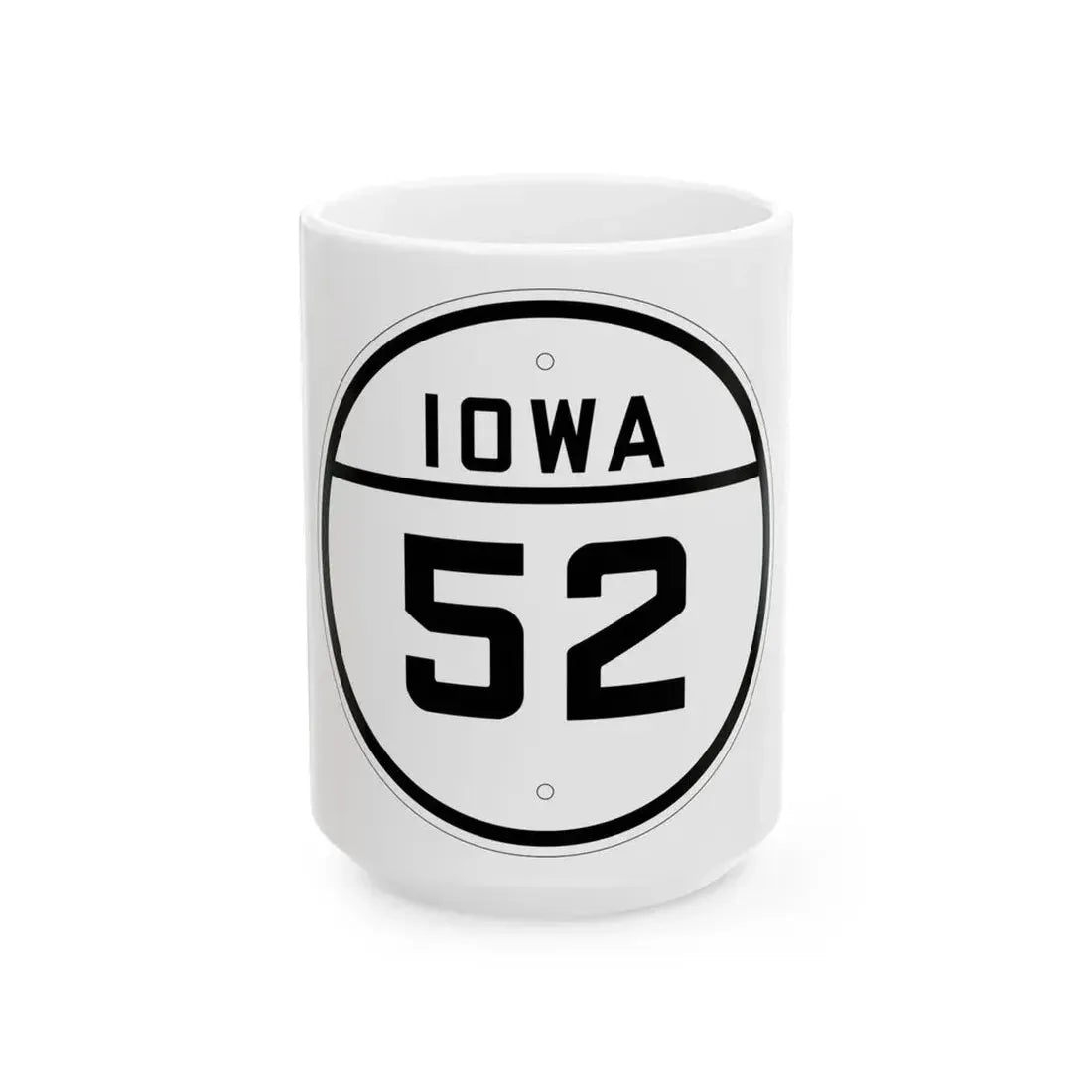 Iowa 52 1926 (Iowa) (Road Sign) White Coffee Mug 15oz - Go Mug Yourself