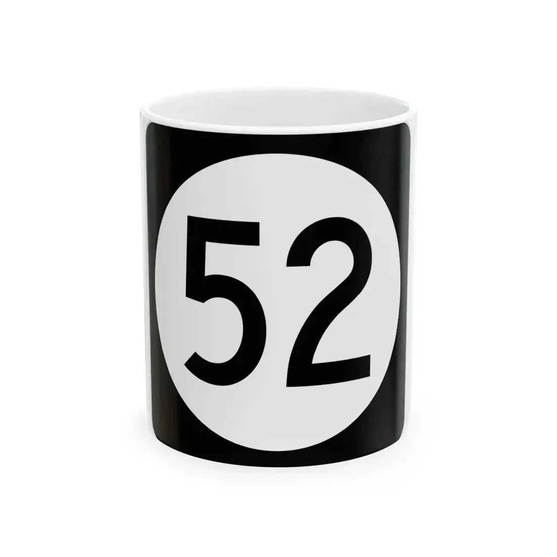 Iowa 52 (Iowa) (Road Sign) White Coffee Mug 11oz - Go Mug Yourself