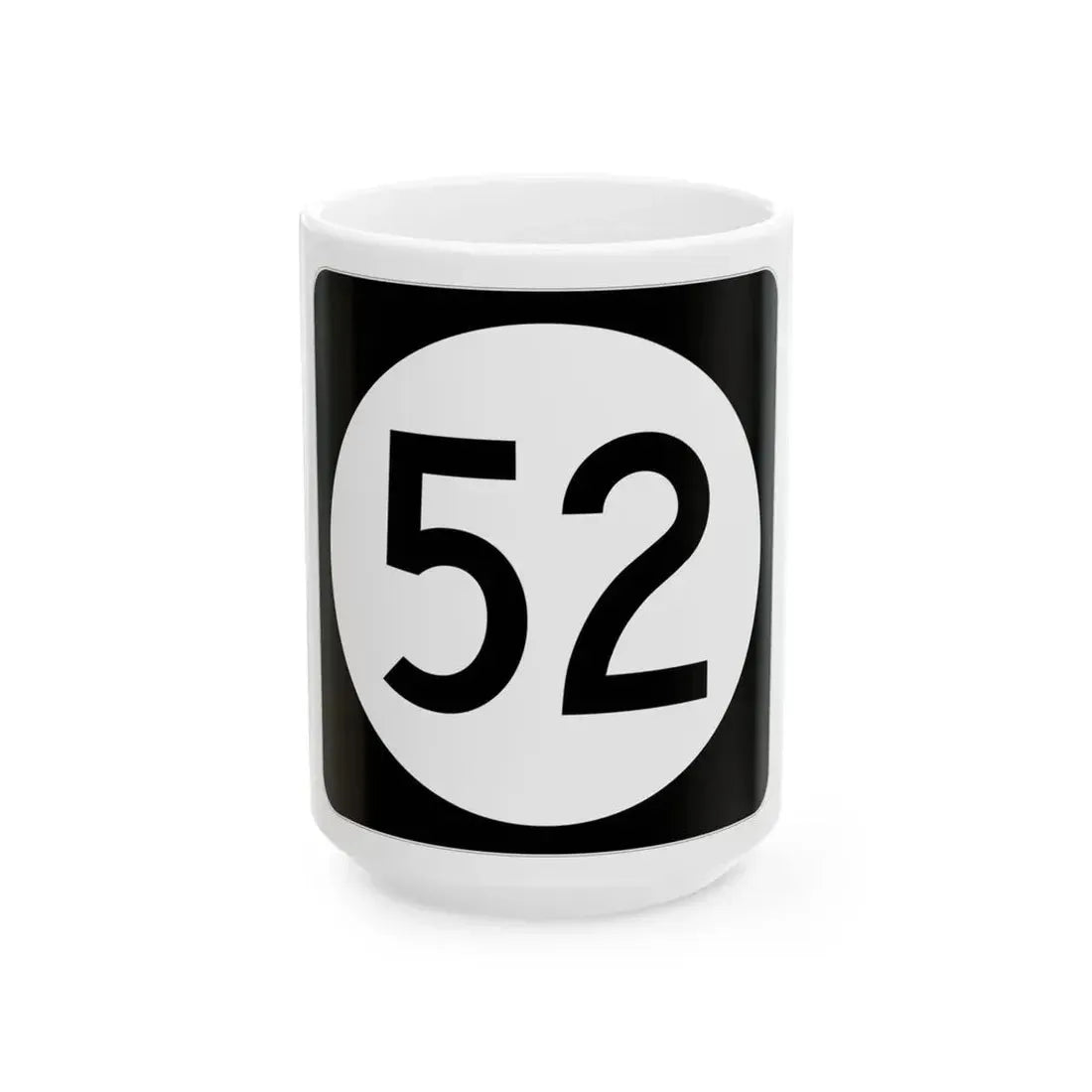 Iowa 52 (Iowa) (Road Sign) White Coffee Mug 15oz - Go Mug Yourself