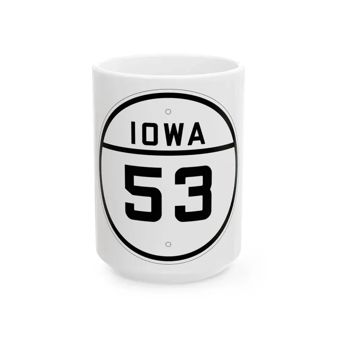Iowa 53 1926 (Iowa) (Road Sign) White Coffee Mug 15oz - Go Mug Yourself