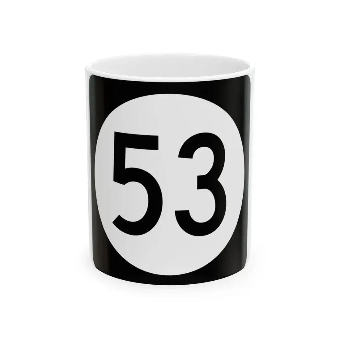 Iowa 53 (Iowa) (Road Sign) White Coffee Mug 11oz - Go Mug Yourself