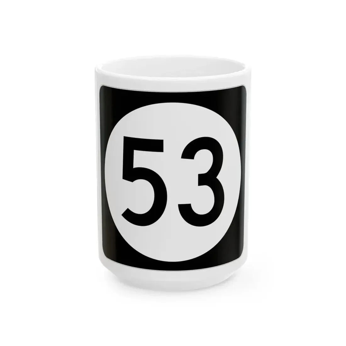 Iowa 53 (Iowa) (Road Sign) White Coffee Mug 15oz - Go Mug Yourself