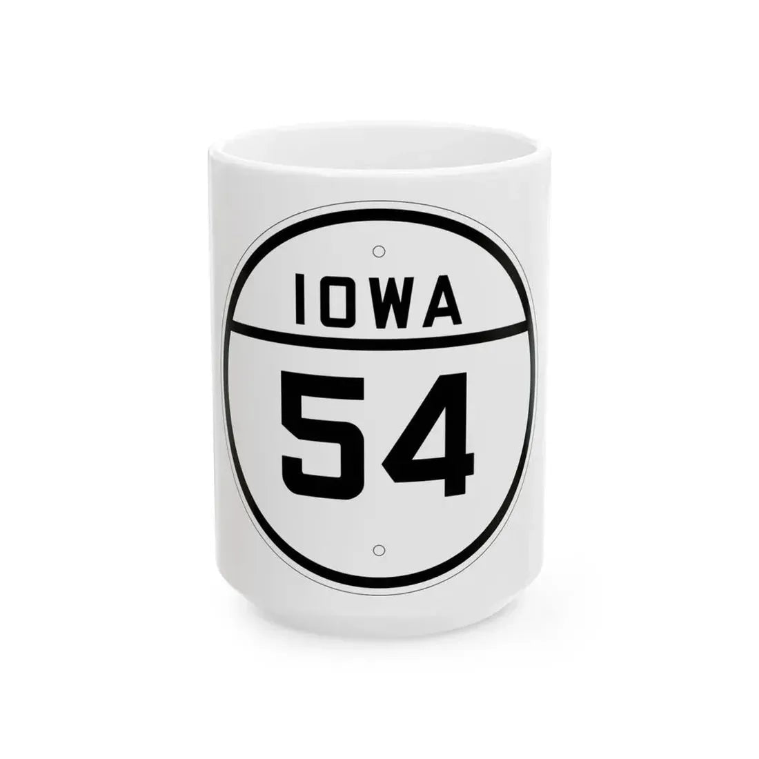 Iowa 54 1926 (Iowa) (Road Sign) White Coffee Mug 15oz - Go Mug Yourself