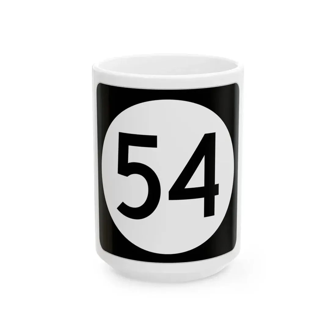 Iowa 54 (Iowa) (Road Sign) White Coffee Mug 15oz - Go Mug Yourself