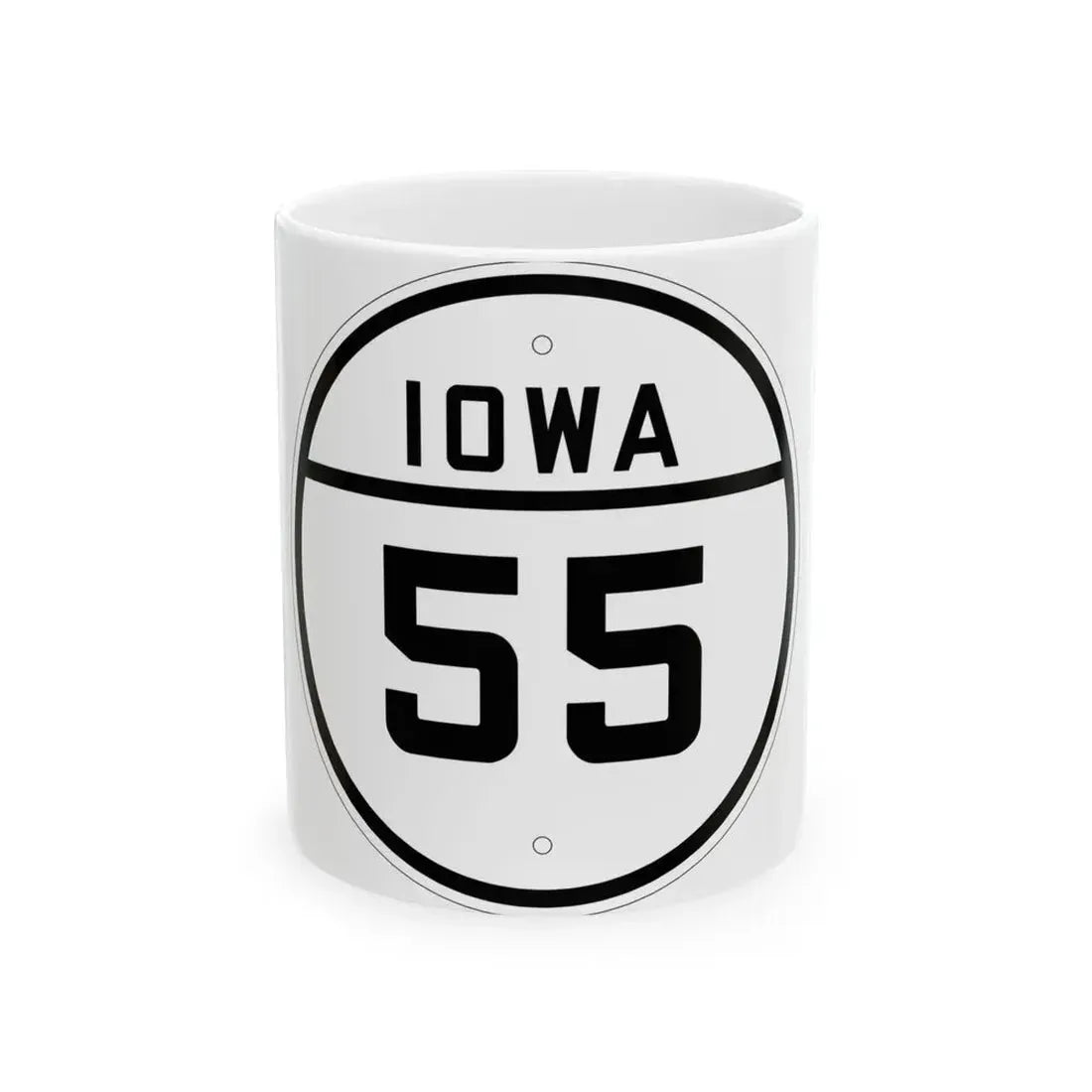 Iowa 55 1926 (Iowa) (Road Sign) White Coffee Mug 11oz - Go Mug Yourself