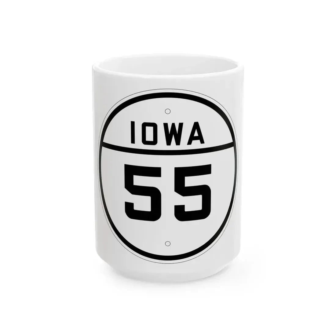 Iowa 55 1926 (Iowa) (Road Sign) White Coffee Mug 15oz - Go Mug Yourself