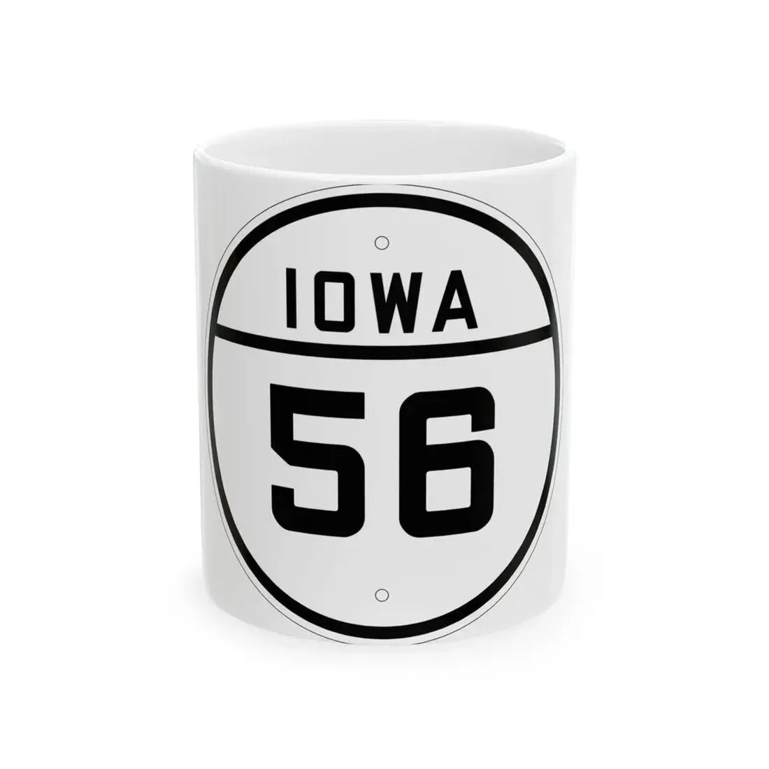 Iowa 56 1926 (Iowa) (Road Sign) White Coffee Mug 11oz - Go Mug Yourself
